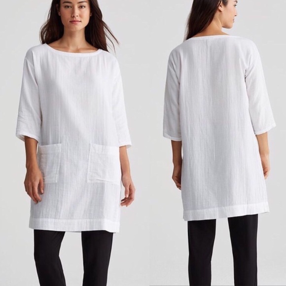 eileen fisher cotton gauze dress
